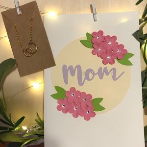 MOTHERS DAY necklace set and card.